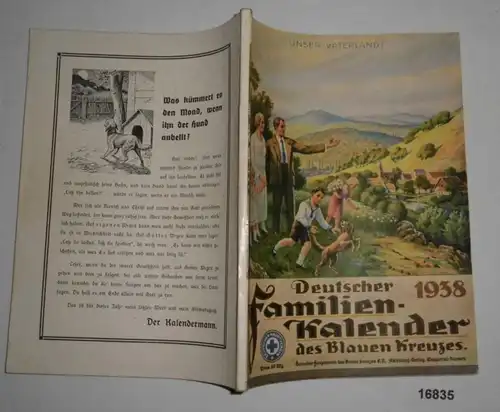 Calendrier familial allemand de la Croix bleue 1938