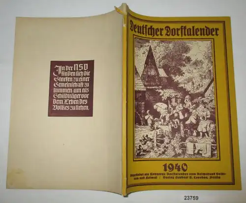 Deutscher Dorfkalender 1940 - 39. Jahrgang