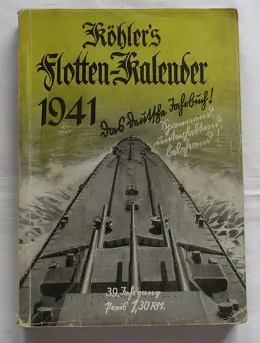 Le calendrier de la flotte de Köhler en 1941 - l'annuaire allemand! 39e année