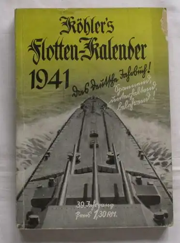 Le calendrier de la flotte de Köhler en 1941 - l'annuaire allemand! 39e année