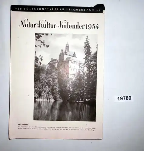 Calendrier de la nature+Culture 1954 (agenda de départ hebdomadaire)