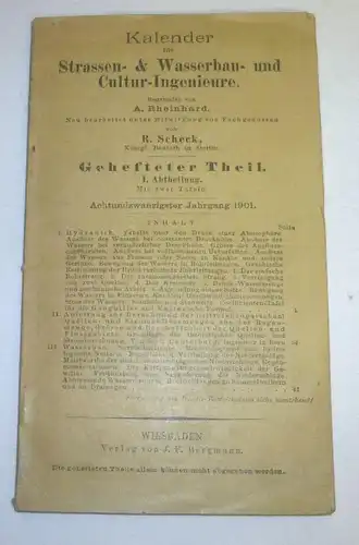 Calendrier des ingénieurs de la construction routière et de l'hydraulique et des établissements culturels, 28e année 1901, section de Theil I.