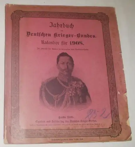 Annuaire de l'Allemagne guerrier-Bundes - Calendrier pour 1908