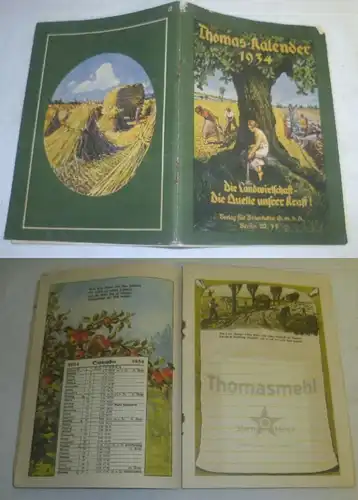 Thomas-Kalender 1934 Die Landwirtschaft - Die Quelle unserer Kraft!