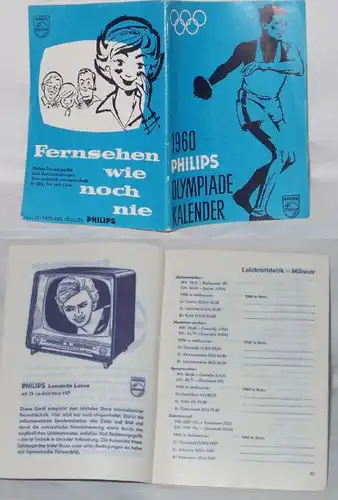 1960 Philips Olympiade Calendriers de l'année