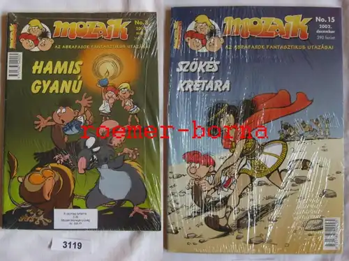 3er Pack Mosaik Abrafaxe Heft Nr.8, 10 und 15 von 2002 seltene Export Ausgaben für Ungarn