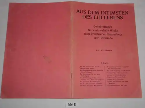 Du plus intime de la vie conjugale - Cahier secret pour un Winke confidentiel au trésor pratique de l'art de guérir