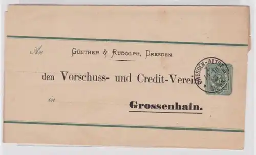02116 Ganzsachen Streifband S7 Credit-Verein Grossenhain Günther&Rudolph Dresden