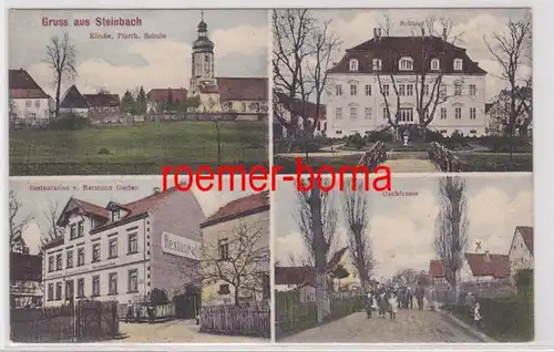 02740 Mehrbild Ak Gruß aus Steinbach Restauration usw. 1909