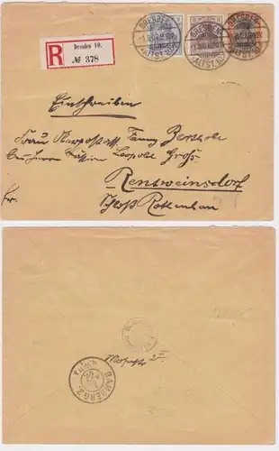 04238 DR Inscriptions Cahier complet PU29/A1 Dresde vers Rentweinsdorf1907