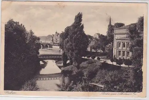 05546 Ak Guben Niederlausitz Partie am Schützenhaus um 1930