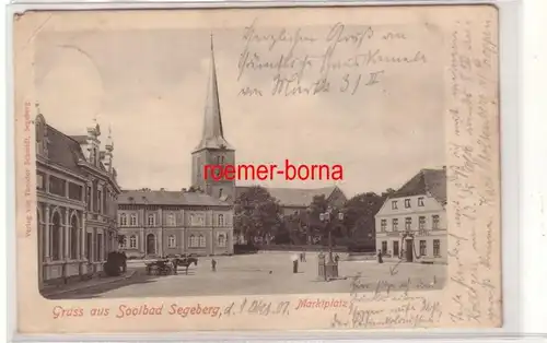 08705 Ak Gruss aus Solbad Segeberg Marktplatz 1901