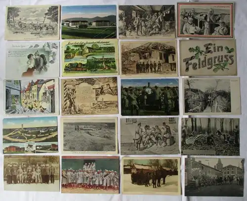 100 Ansichtskarten Militär Motive Soldatenaufnahmen Patriotika (16246)