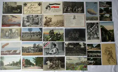 100 Ansichtskarten Militär Motive Soldatenaufnahmen Patriotika (107611)