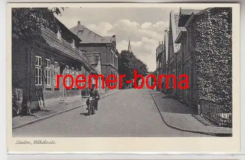 10982 Ak Lunden Wilhelmstrasse mit Motorradfahrer 1955