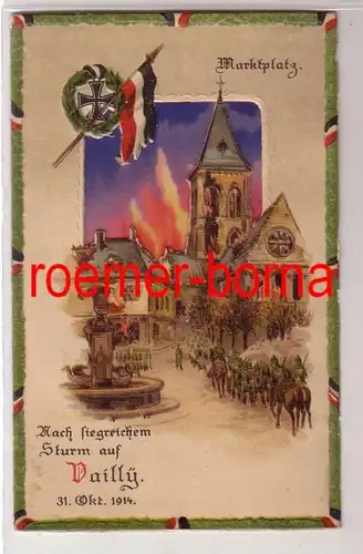 15426 Arrêt contre la lumière Ak Après la tempête victorieuse sur Vailly 31.10.1914 Marché