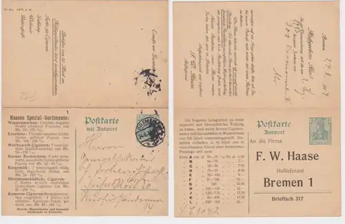 16896 DR Plein de choses Carte postale P92 tirage gratuit F.W. Haaes Fournisseurs de la Cour Brême 1914
