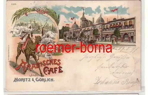 17242 Ak Lithographie Düsseldorf Café arabe de Moritz & Görlich 1899