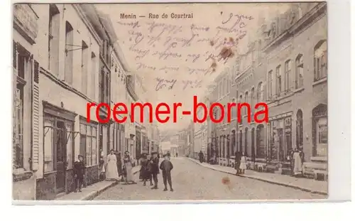 18456 Feldpost Ak Menin Menen (Belgique) Rue de Courtai 1916