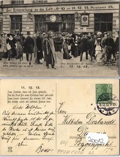 20012 DR Ganzsachen Postkarte PP27/C211/02 Berlin Datumsspielerei 1913