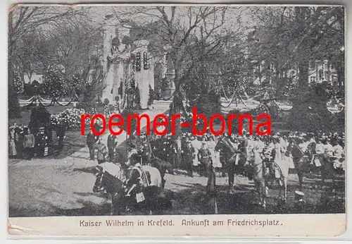 20164 Ak Kaiser Wilhelm à Krefeld Arrivée à Friedrichsplatz 1906
