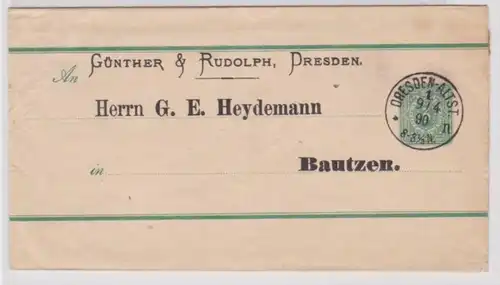 21925 DR Ganzsachen Streifband S7 G.E. Heydemann Bautzen Günther&Rudolph Dresden