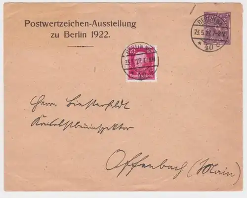 23427 DR Ganzsachen Umschlag PU71/C1 Berlin Postwertzeichen Ausstellung 1922