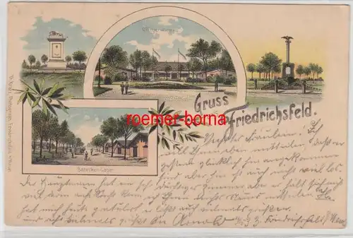 24640 Ak Lithographie Gruss de Friedrichsfeld 1901