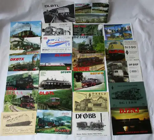 25 Cartes radio QSL des cheminots 1970 - 2011 (115760)