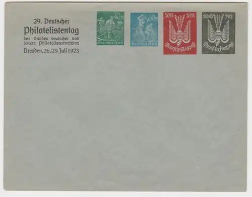 25009 DR Ganzsachen Umschlag PU 29.Dt.Philatelistentag Dresden 1923