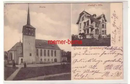 27244 Multi-image Ak Gruss de Spremberg Liedloff's Villa & Eglise 1905