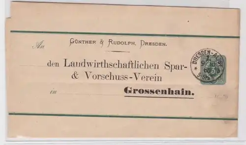 36156 Ganzsachen Streifband S7 Spar-Verein Grossenhain Günther&Rudolph Dresden
