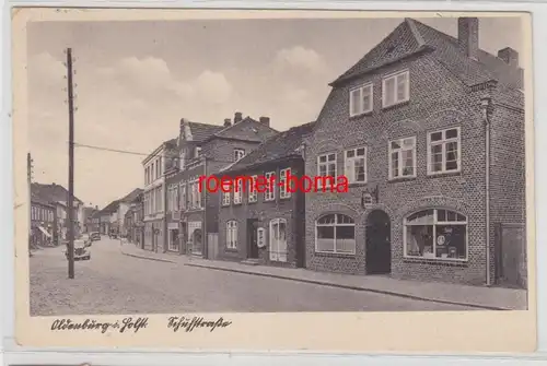 36277 Ak Oldenburg in Holstein Schulstrasse avec des magasins 1945