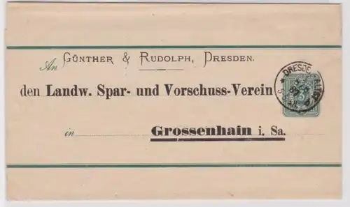36308 Ganzsachen Streifband S7 Spar-Verein Grossenhain Günther&Rudolph Dresden