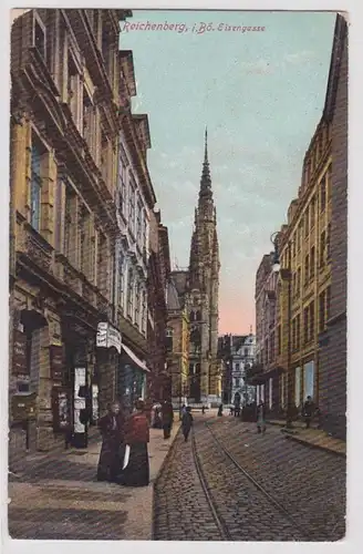 36343 Ak Reichenberg en Bohême Eisengasse avec des magasins 1910