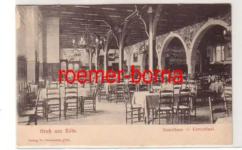 38283 Ak Salutation de Cologne Stapelhaus-Concertsaal vers 1900