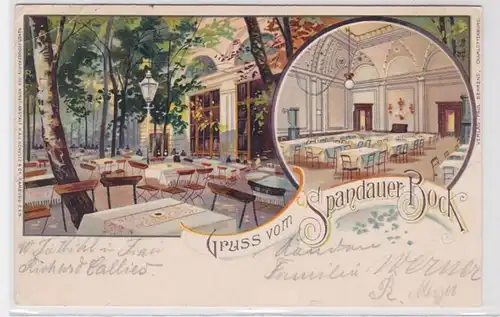 43544 AK Gruss de la durée de l'éponge Bock - Vue intérieure et partie jardin 1907