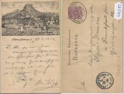 44082 DR Ganzsachen Postkarte PP6/F139 Süllberg Blankenese 1888