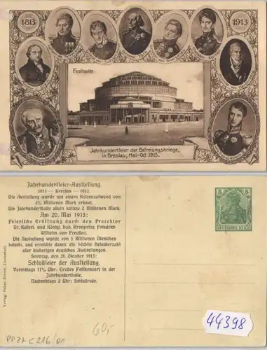 44398 DR Plein de choses Carte postale PP27/C216/1 Wroclaw Fête du siècle 1813-1913