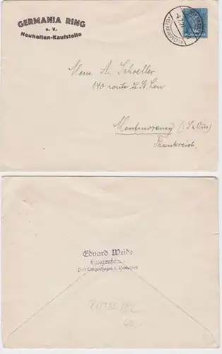 44568 DR Ensemble des objets Enveloppe PU112/B2 Germania Ring e.V. 1927