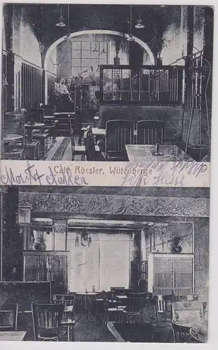 45037 Mehrbild AK  Café Rössler Wittenberge - Gastzimmer Innenansichten 1919