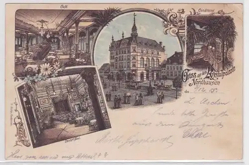 46863 Mehrbild Ak Gruß aus dem Krystallpalaste in Nordhausen 1905