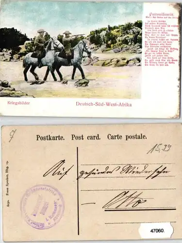 4706 Poste de terrain Ak allemand Sud-Ouest Afrique images de guerre vers 1907