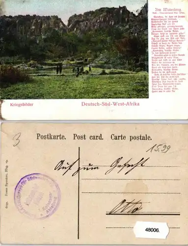 48006 Feldpost Ak Deutsch Süd West Afrika Kriegsbilder um 1907