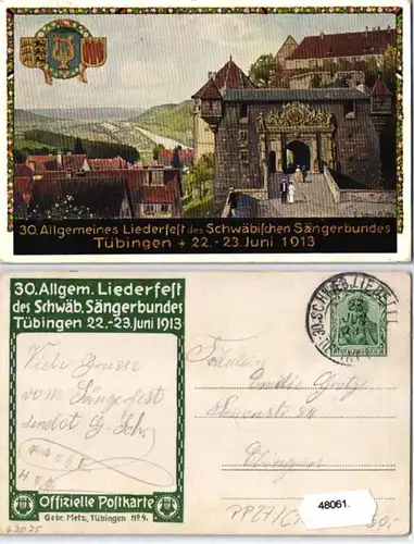 48061 DR Plein de choses Carte postale PP27/C186/04 30.Festival de chanson S.B.Tübingen 1913