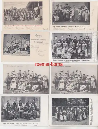 55659/8 Ak Künstler Ensemble Theater, Orchester, Sänger um 1910