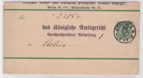 60299 DR Affichage complet Streifband S7 Deutscher Reichs-& Staats-Anzeiger Berlin 1889