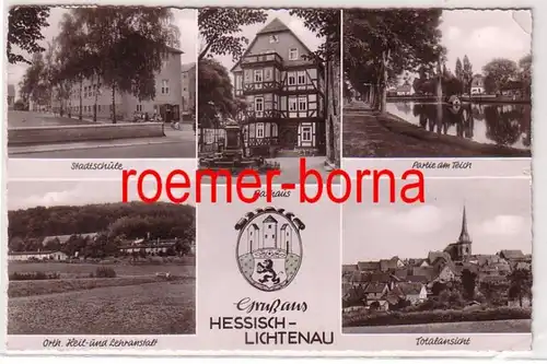 61004 Salutation multi-image Ak de Hessisch-Lichtenau Hôtel de ville, école municipale, etc. 1950