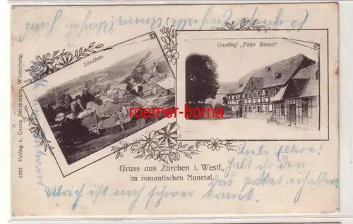 63187 Multi-image Ak Gruss de Zuchen i. Westf. Nunetal Gasthof Peter Rossel 1905