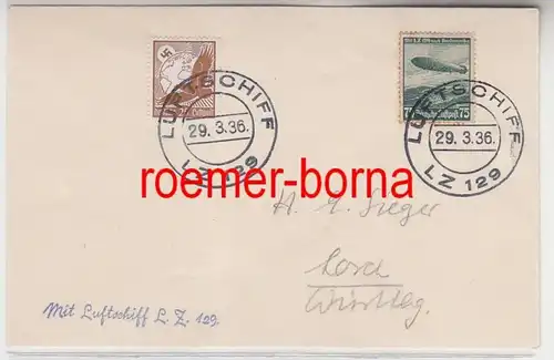 66722 Zeppelin Brief mit Luftschiff LZ 129, 29.3.1936